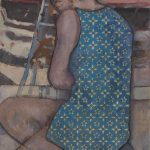 Adi from the back | mixed technics on canvas on wood