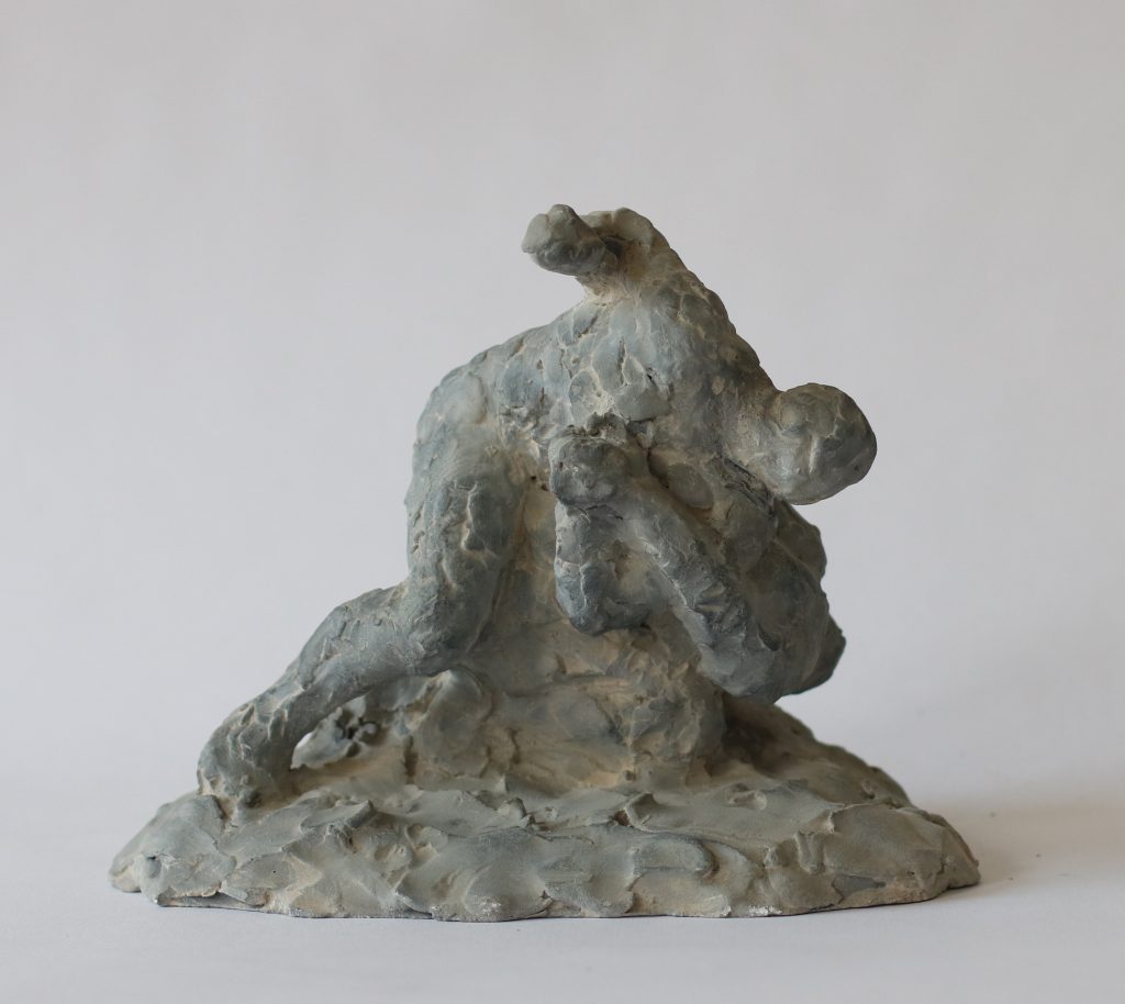 After Greek Wrestlers sketch fired clay(grey color)