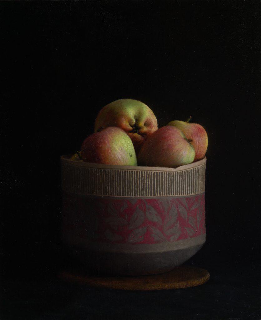 Apples from my garden  | oil on linen mounted on board