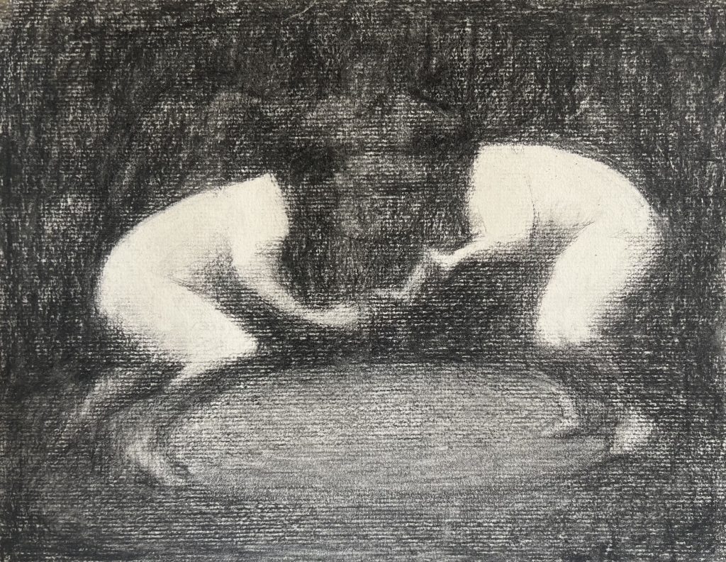 Bullfight Sketch | charcoal on paper
