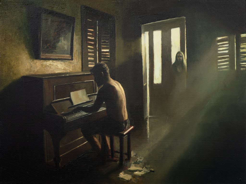 But you don’t really care for music | do ya, oil on linen