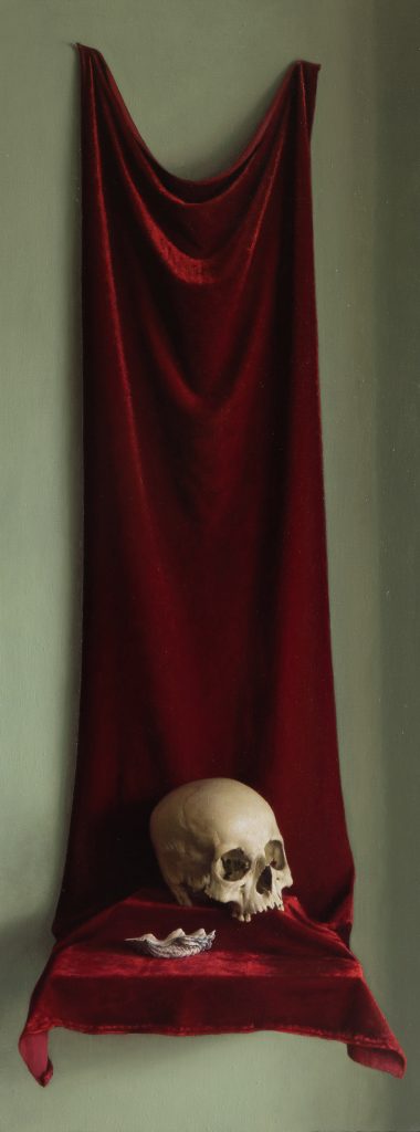 Cleavage Red altar | oil on linen mounted on wood