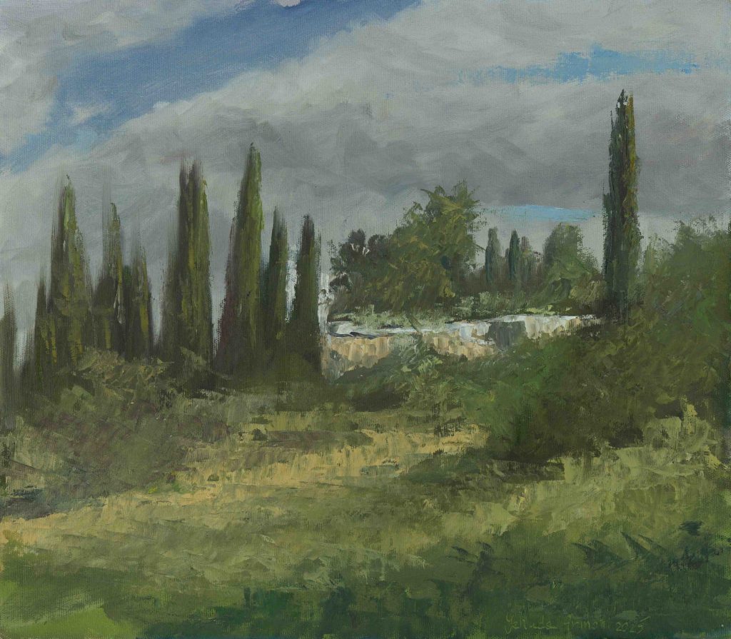Cypress Hill from Maccabim ,oil on canvas