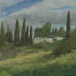 Cypress Hill from Maccabim ,oil on canvas