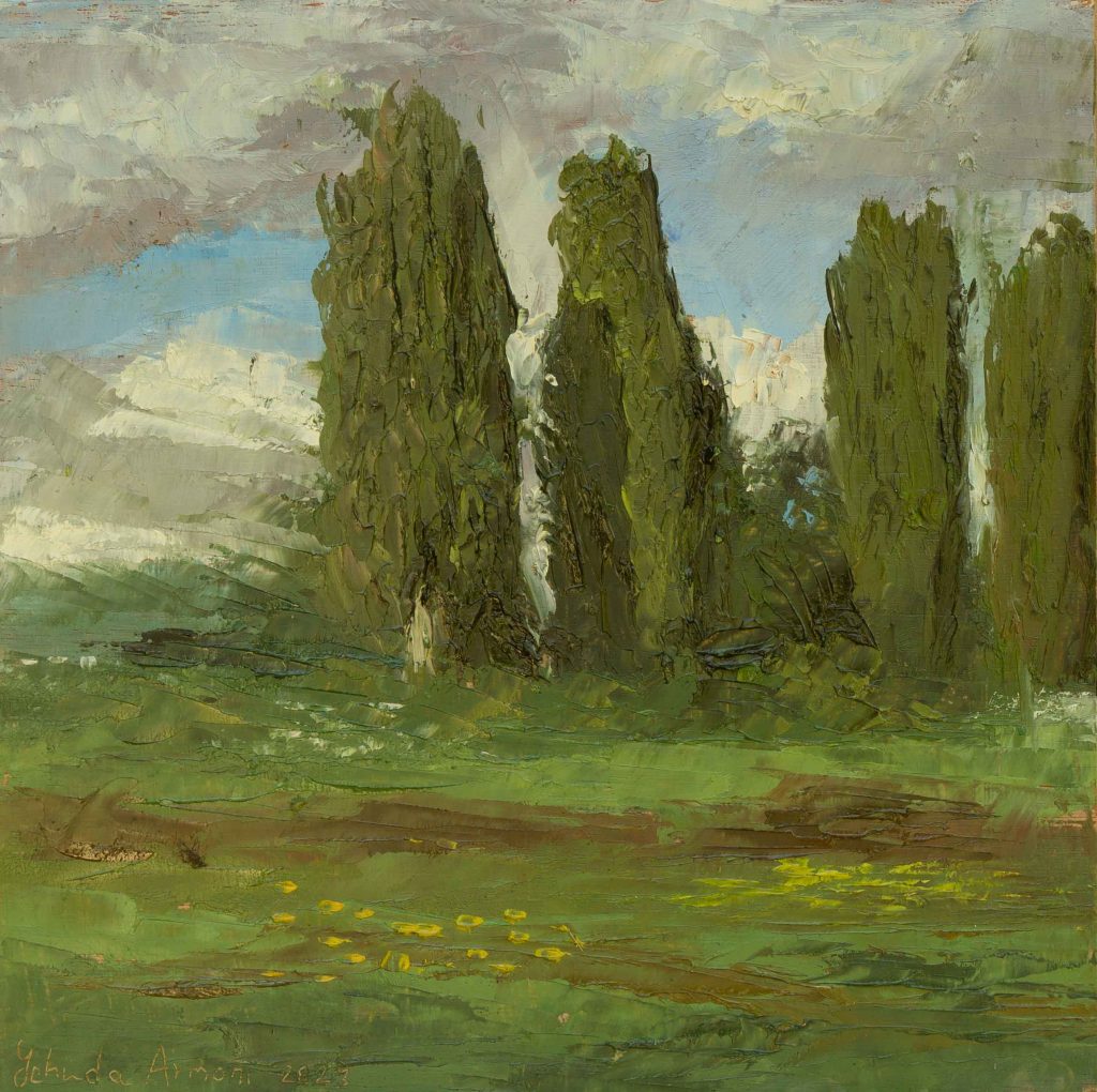 Cypress hill with yellow  | oil on wood