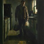 “Everything’s wonderful,” I said | I lied.Oil on panel