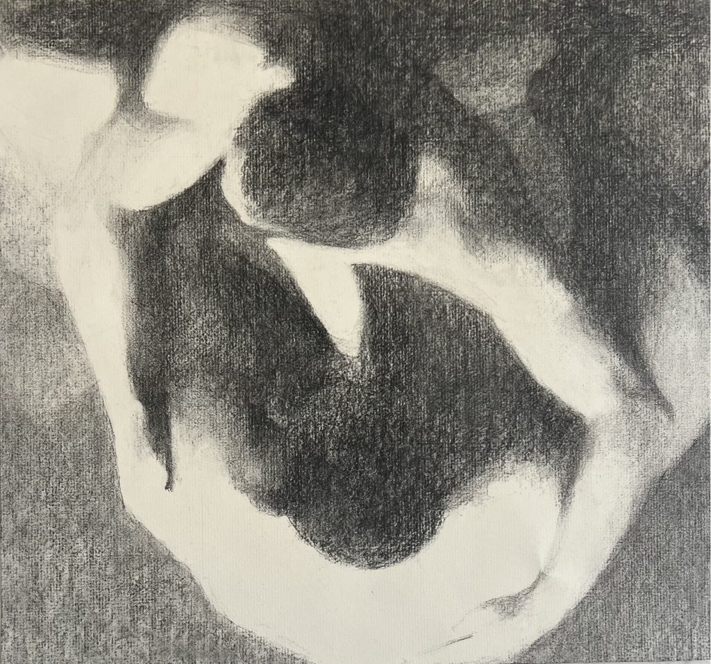 Hug I | charcoal on paper