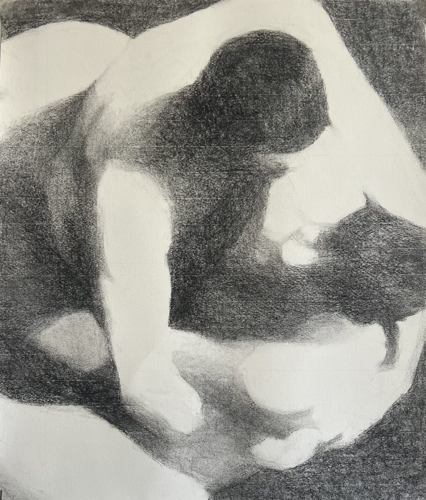 Hug II | charcoal on paper