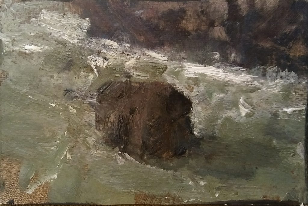 Irish rock II  | oil on paper mounted on panel