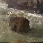 Irish rock II  | oil on paper mounted on panel
