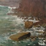 Irish rocks | oil on paper mounted on wood