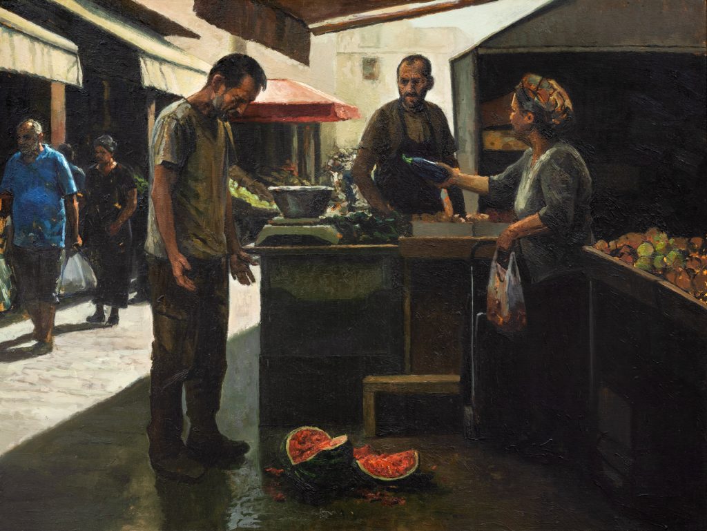 Not The Eggplant’s Problem | Oil on wooden panel