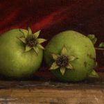 Pomegranets from my garden untimely plucked | oil on linen mounted on board