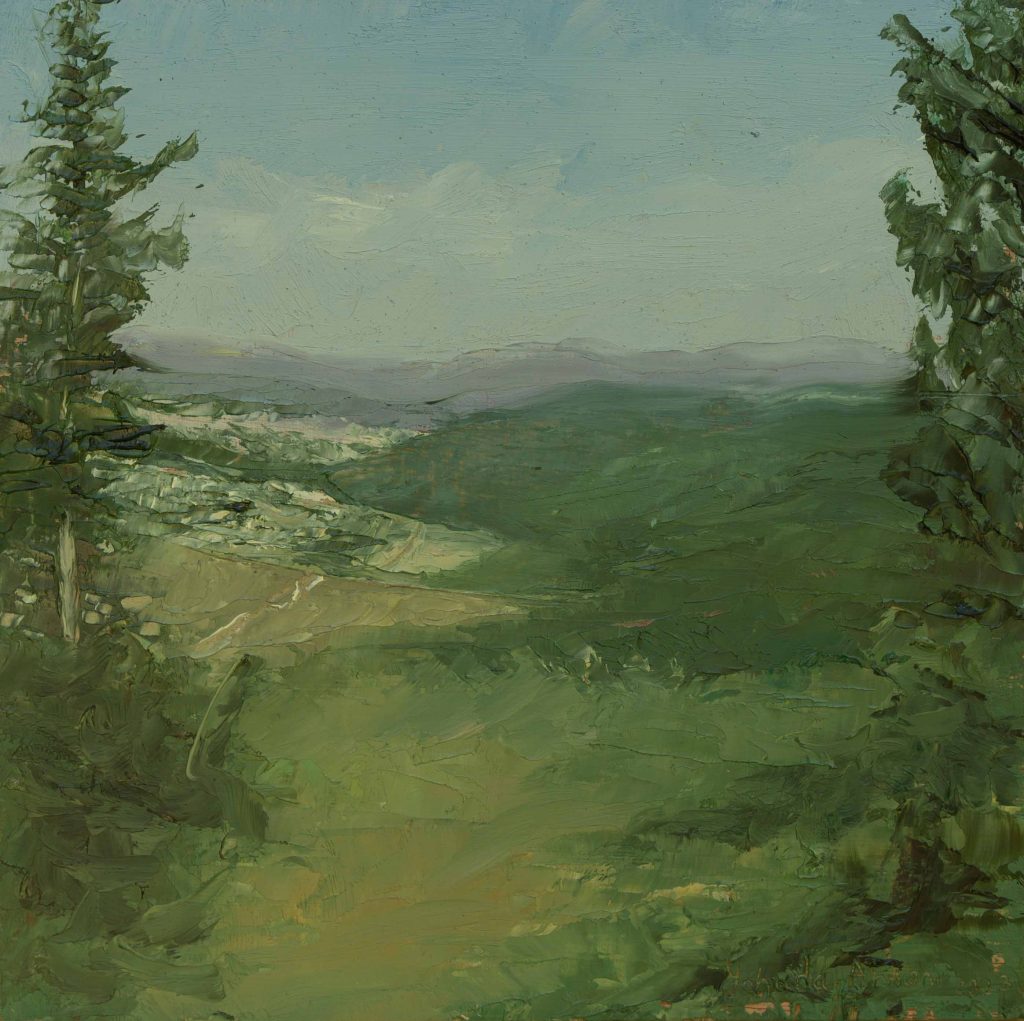 The seam line above Shilat  | oil on wood