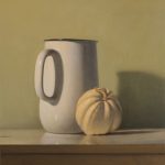Under warm electric lite | oil on paper mounted on board