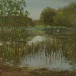 Winer pond in Natanya 2024 | oil on wood