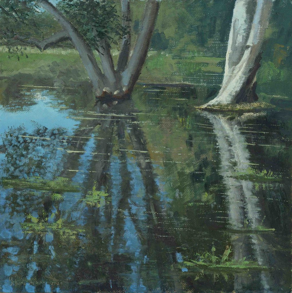 Winter pond in Natanya  | oil on canvas