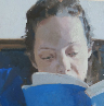 painting of awoman reading