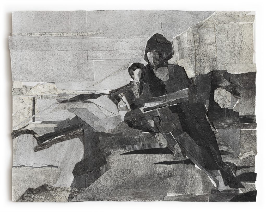 Ground,collage charcoal on paper