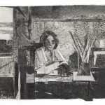 Her Portrait | collage and charcoal on paper