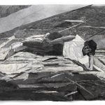 Mom Resting | collage and charcoal on paper