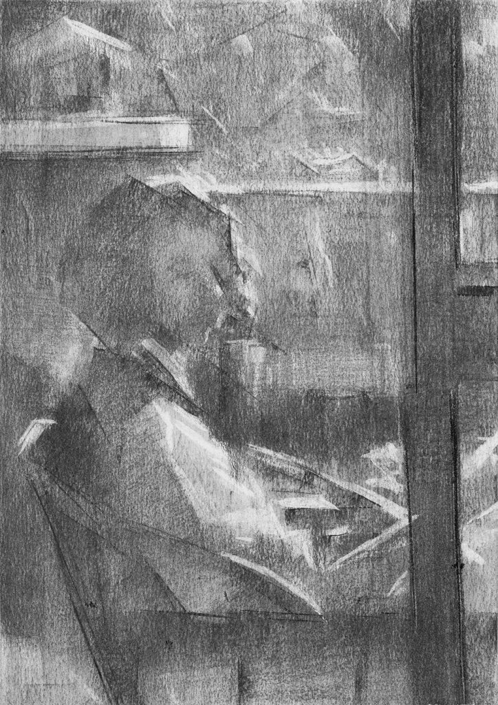 Half Balcony | charcoal on paper