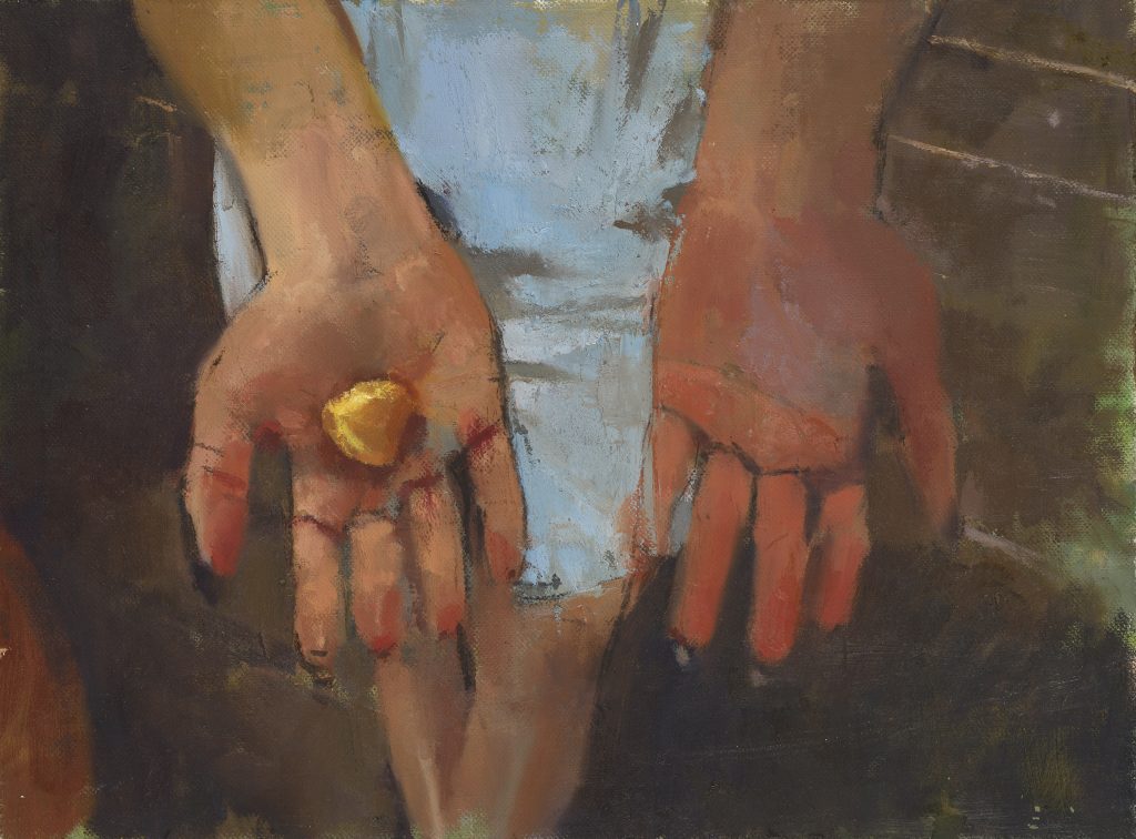 Hands | oil on canvas mountede on wood