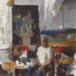 My Father in the Studio | oil on canvas mounted on wood