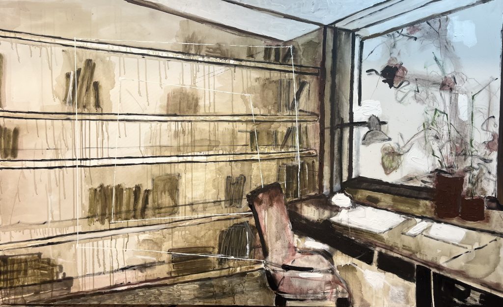 Pink Chair | oil and acrylic on canvas