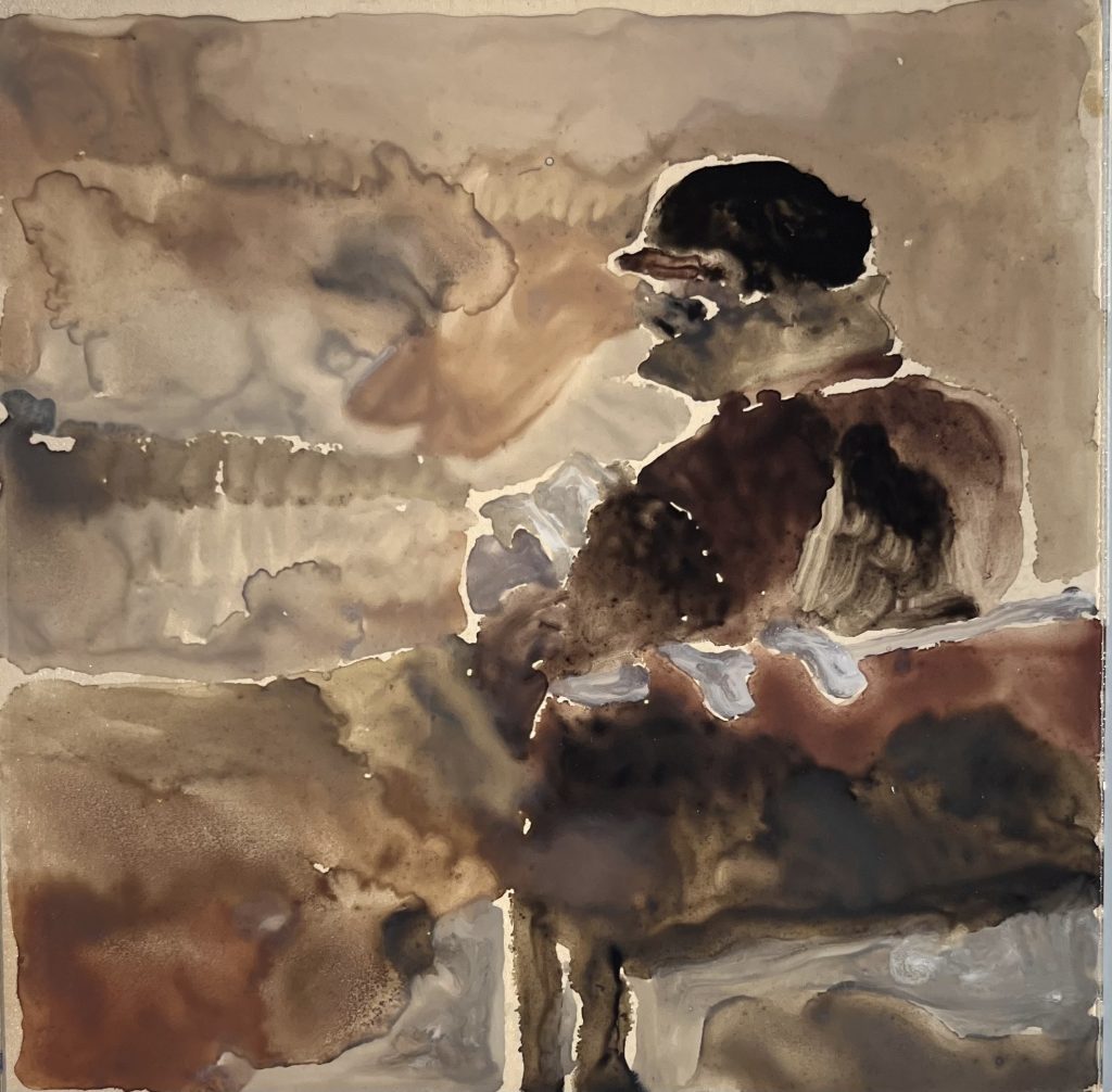 Reading from the back | oil on glass