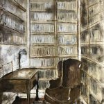 Small desk | oil and graphite on canvas